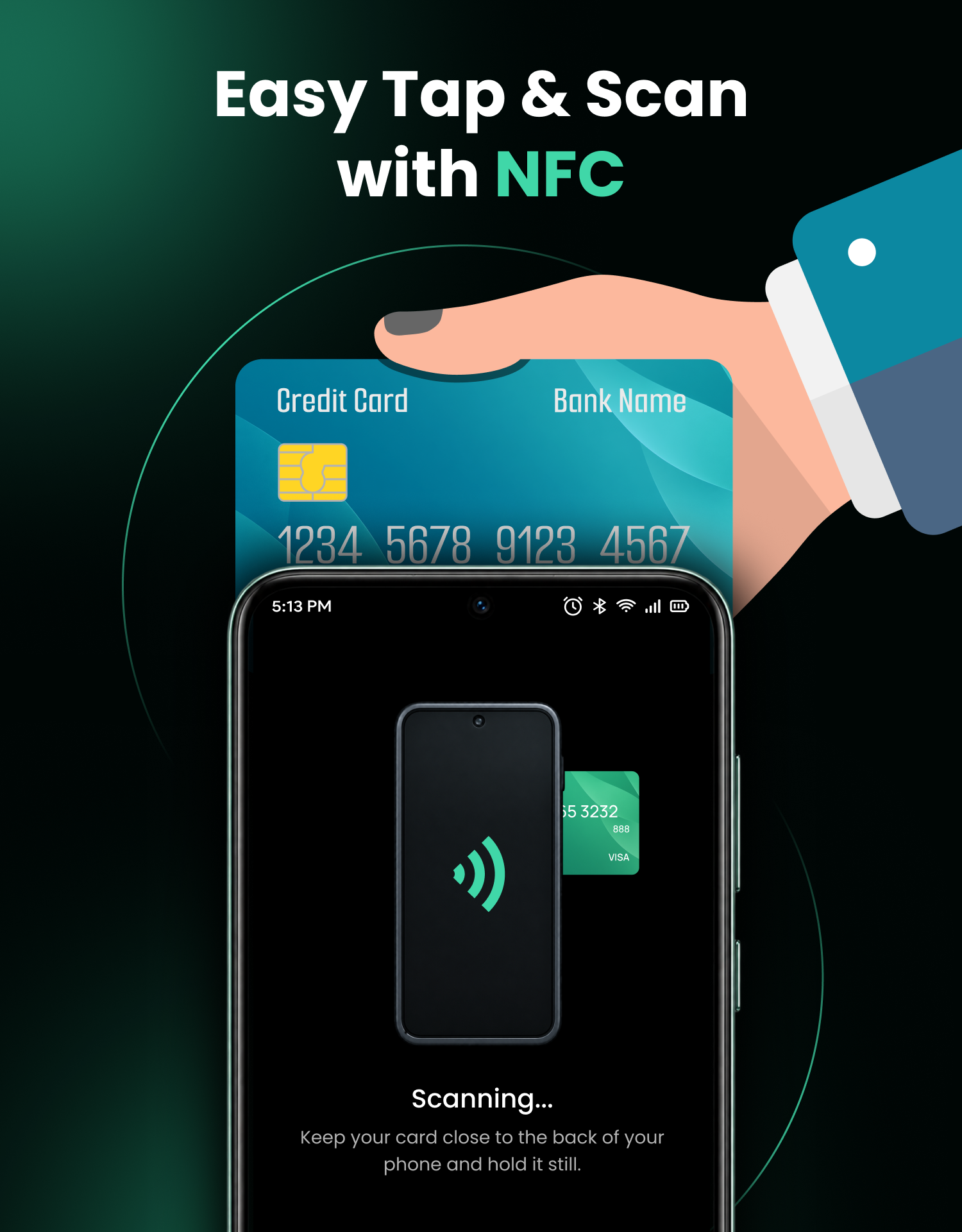 Card Wallet NFC scanning screen